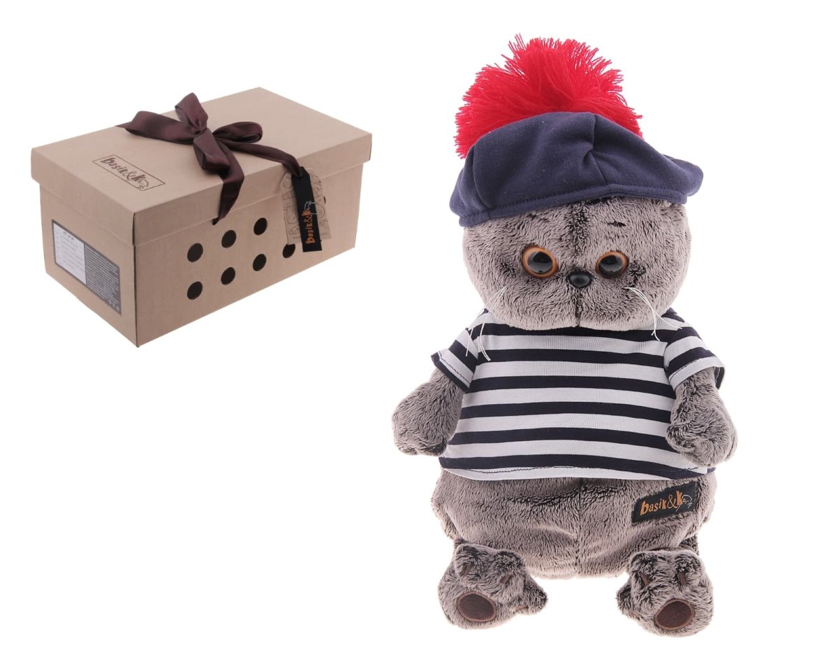 Мягкая игрушка Басик в тельняшке и берете