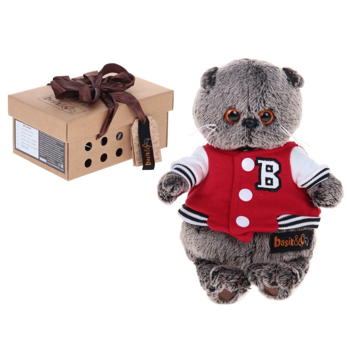 Кот Басик в клубной куртке 19 см