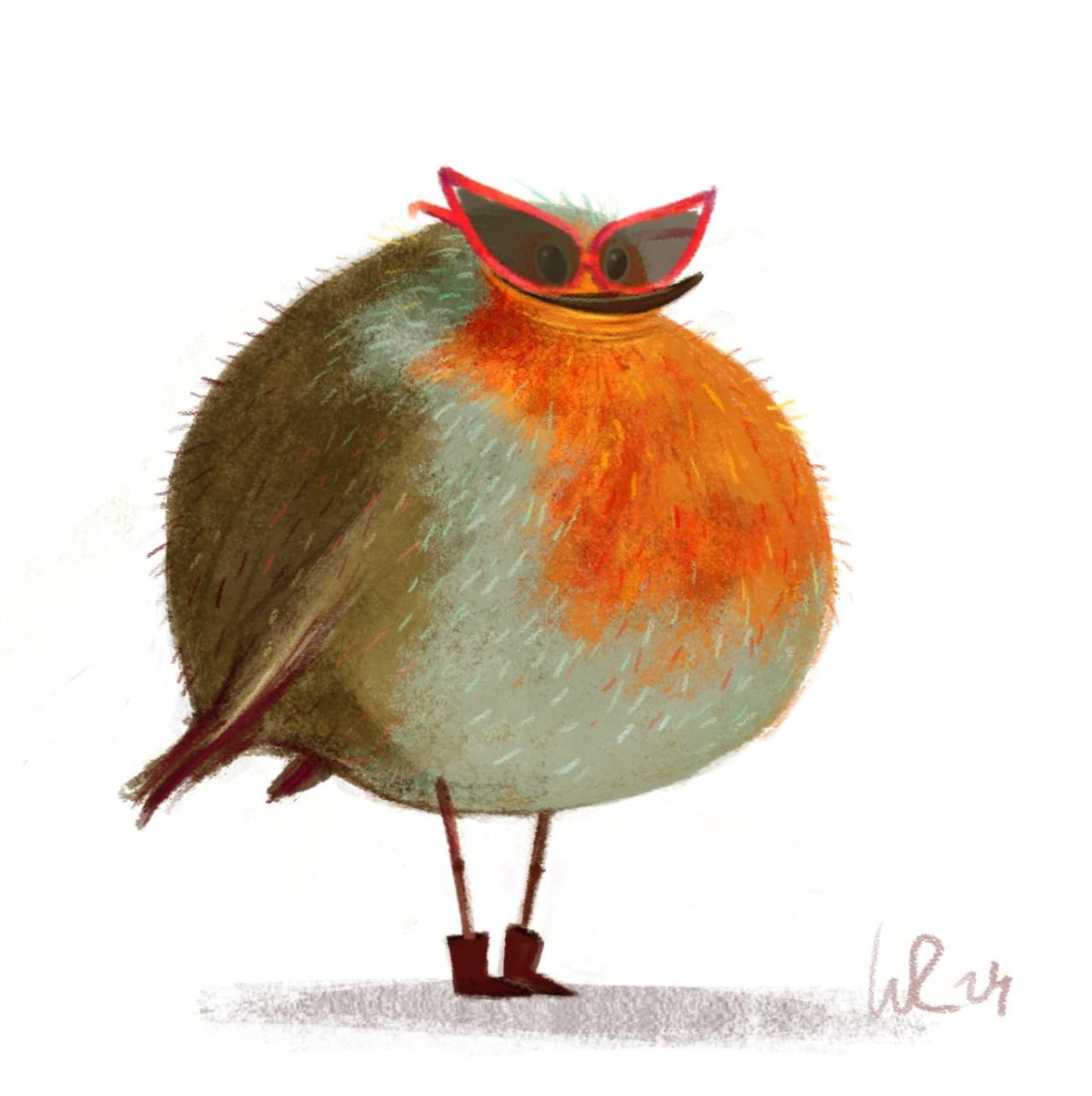 Птичка толстая смешная