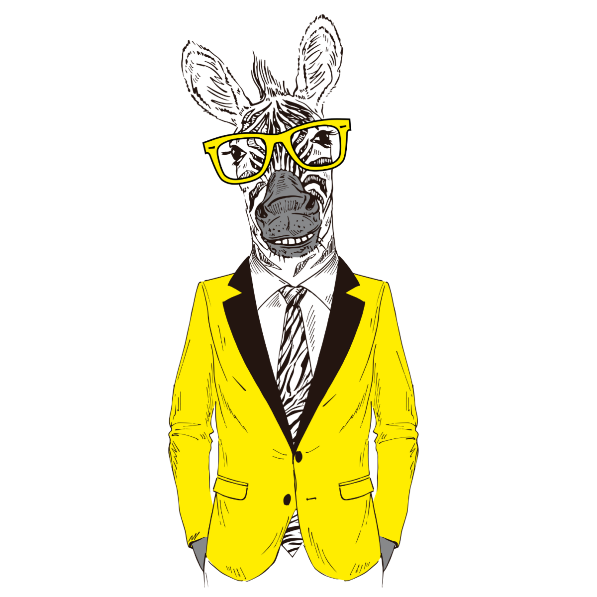 Рисунок животных в пиджаках