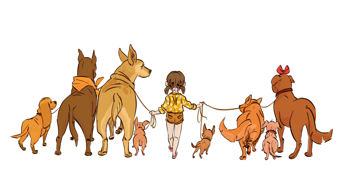 Много собак рисунок