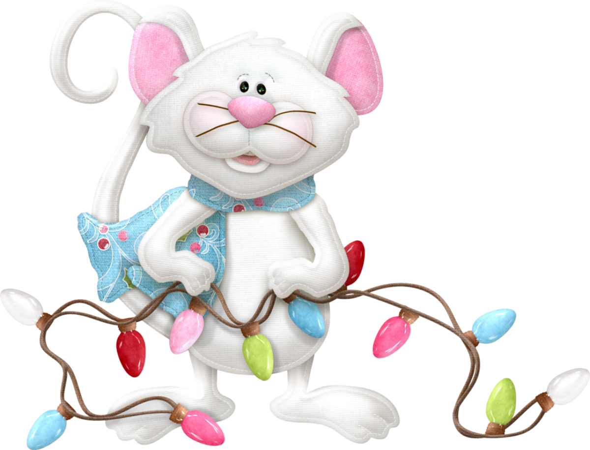 Новогодний мышонок на прозрачном фоне