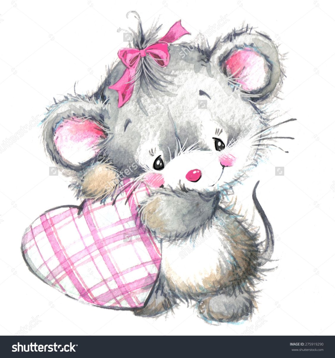 Милый мышонок с мишкой