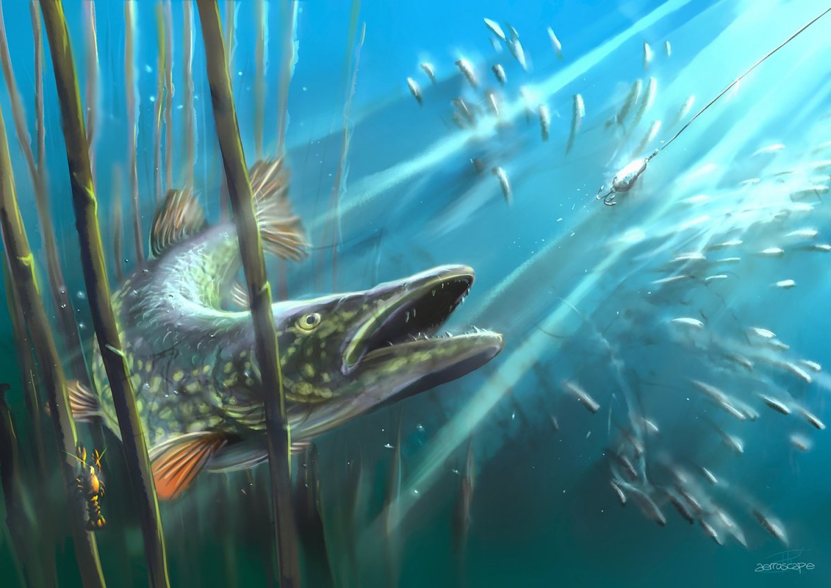 Щука живопись