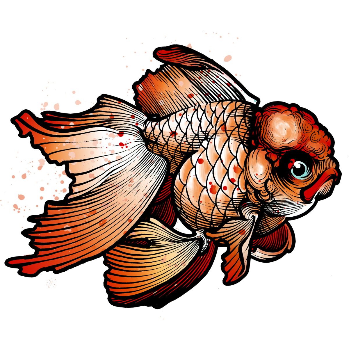 Золотая рыбка эскиз