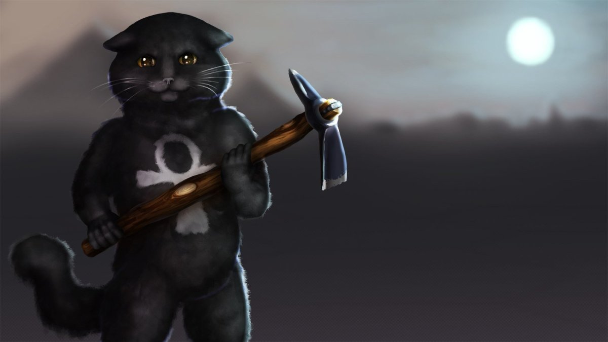 Кот с оружием арт