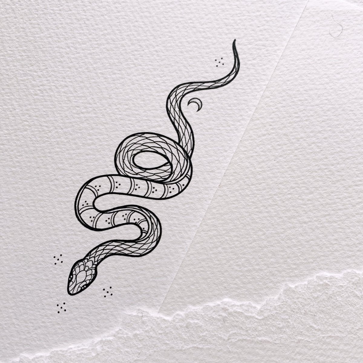 Змея тату эскиз