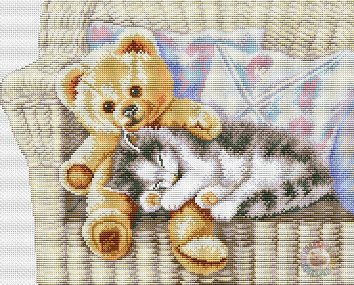 Любовь Медвежонок и котенок