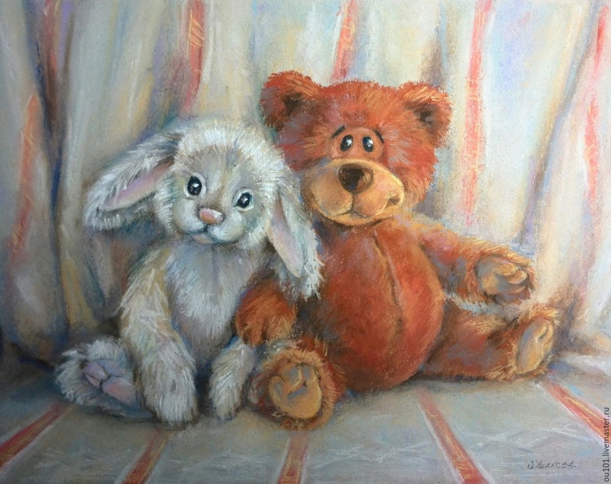 Медвежонок пастелью