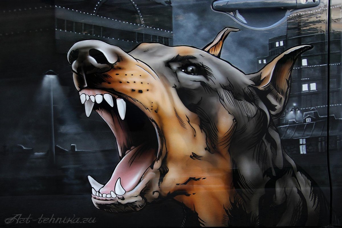 Агрессивный Доберман