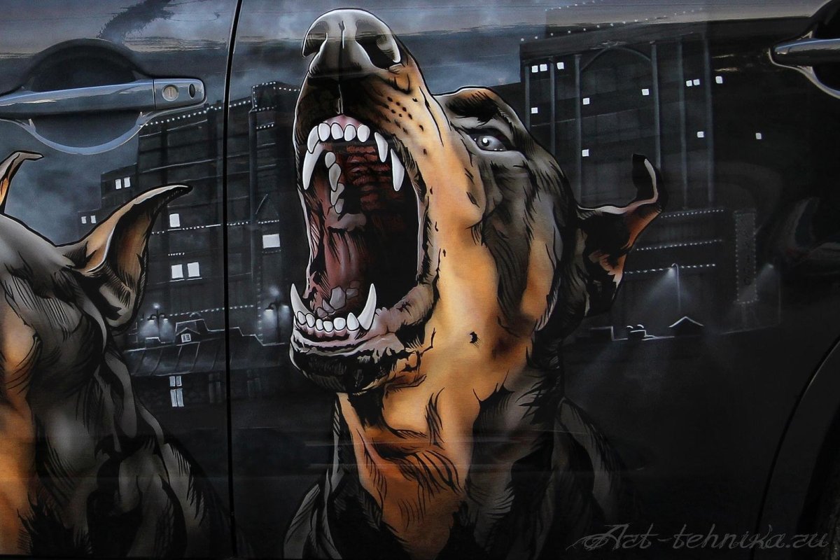 Доберман злой убийца гигантский