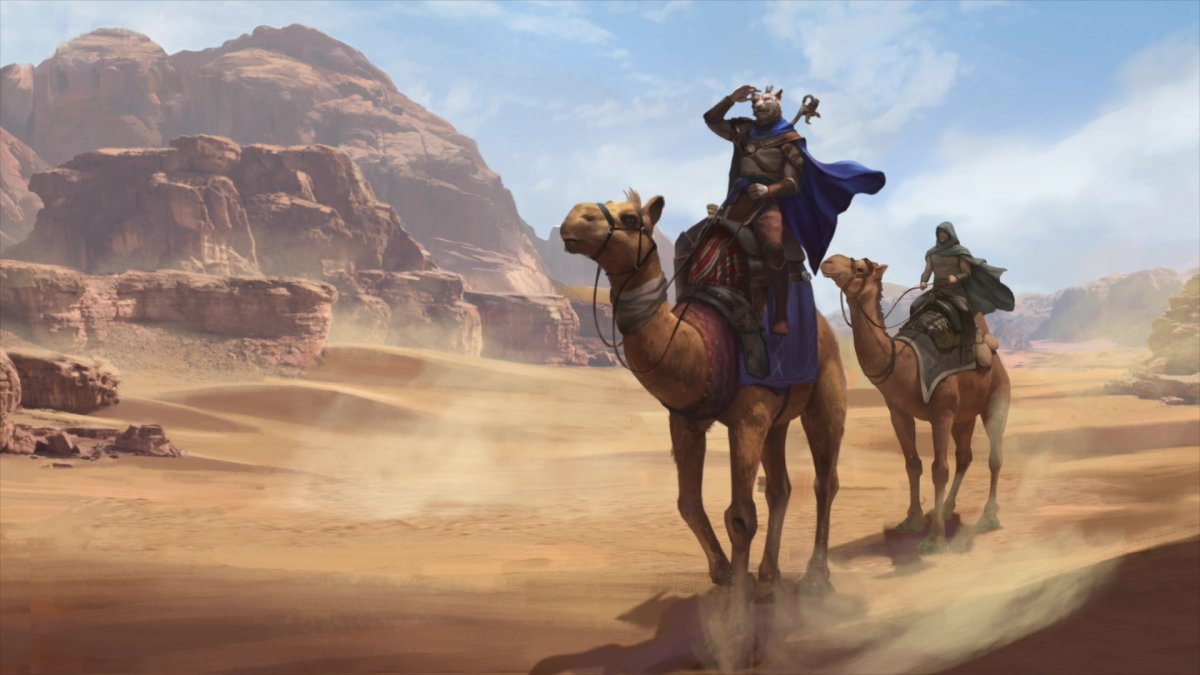 Пустынный лагерь кочевников арт