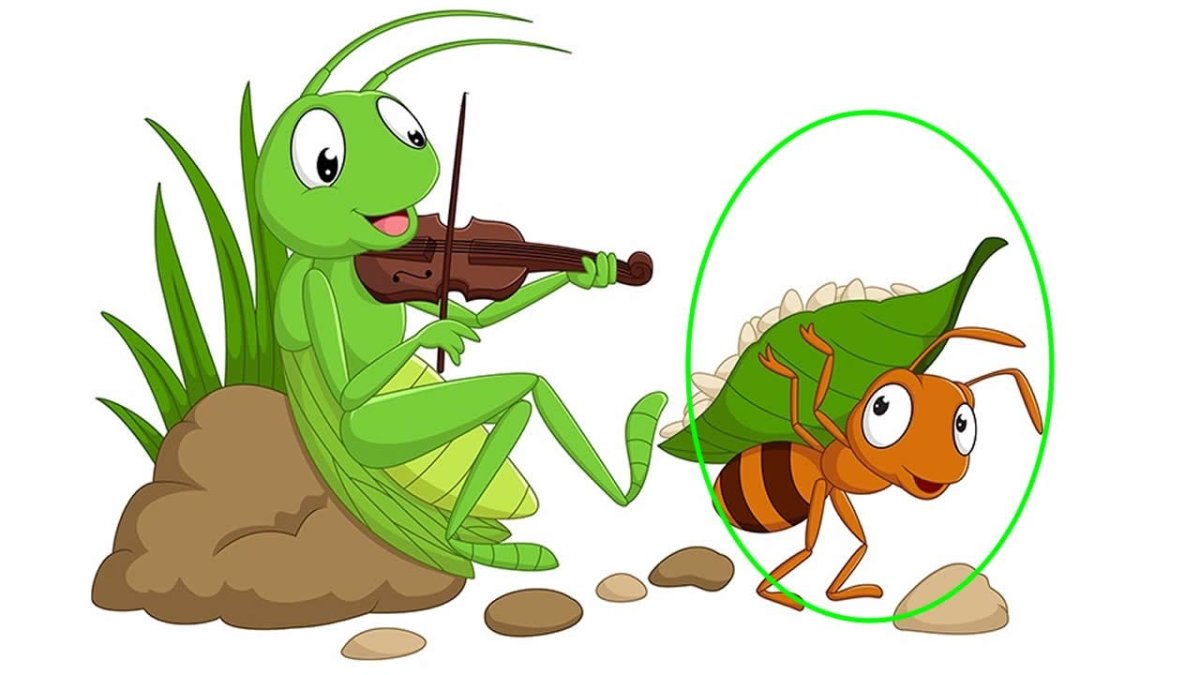 Кузнечик и муравей басня