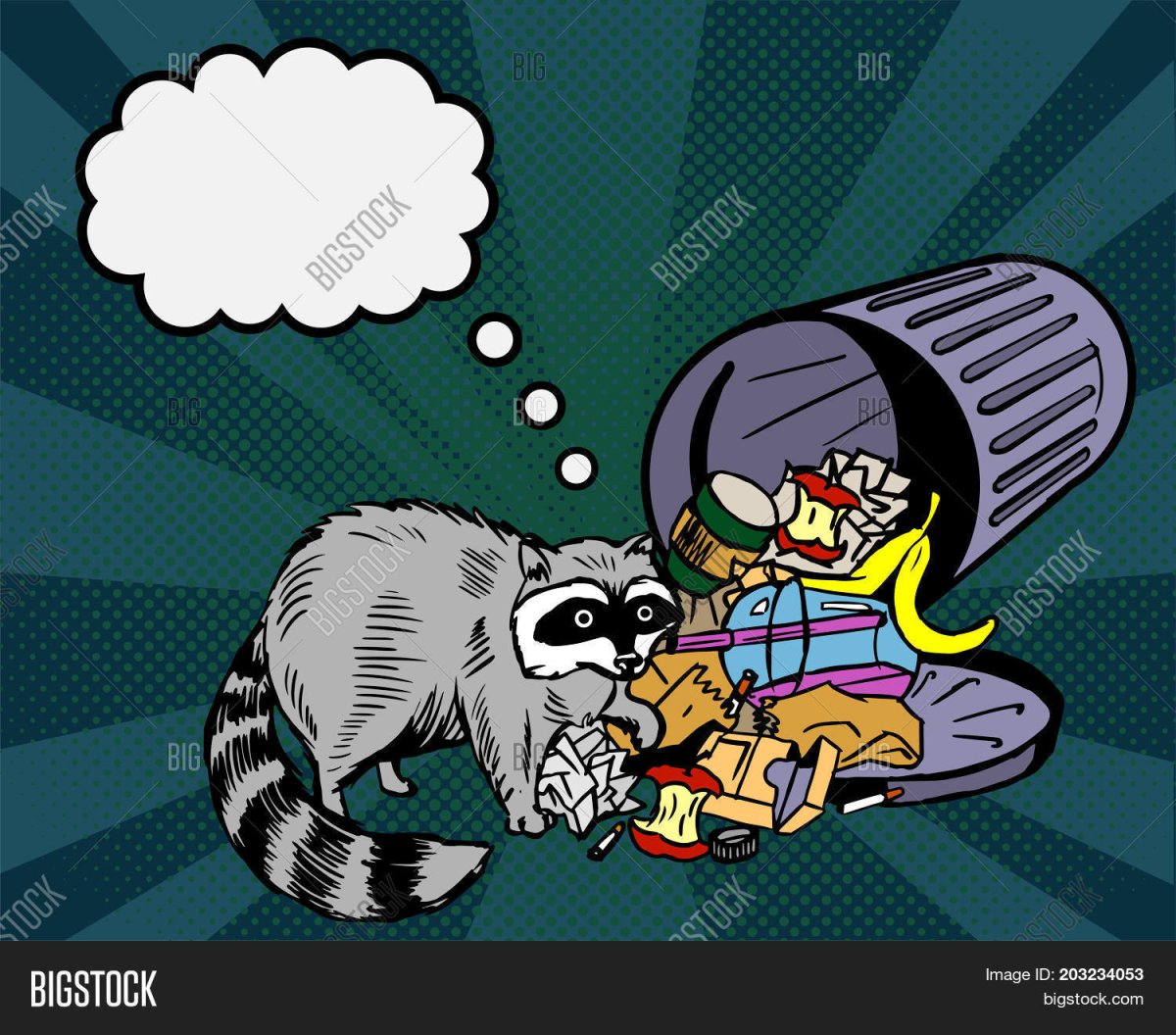 Енот мусор Графика