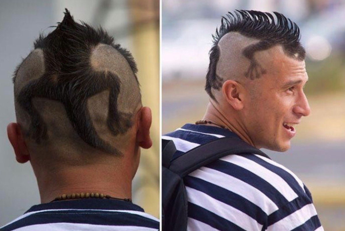 Стрижка ящерица на голове