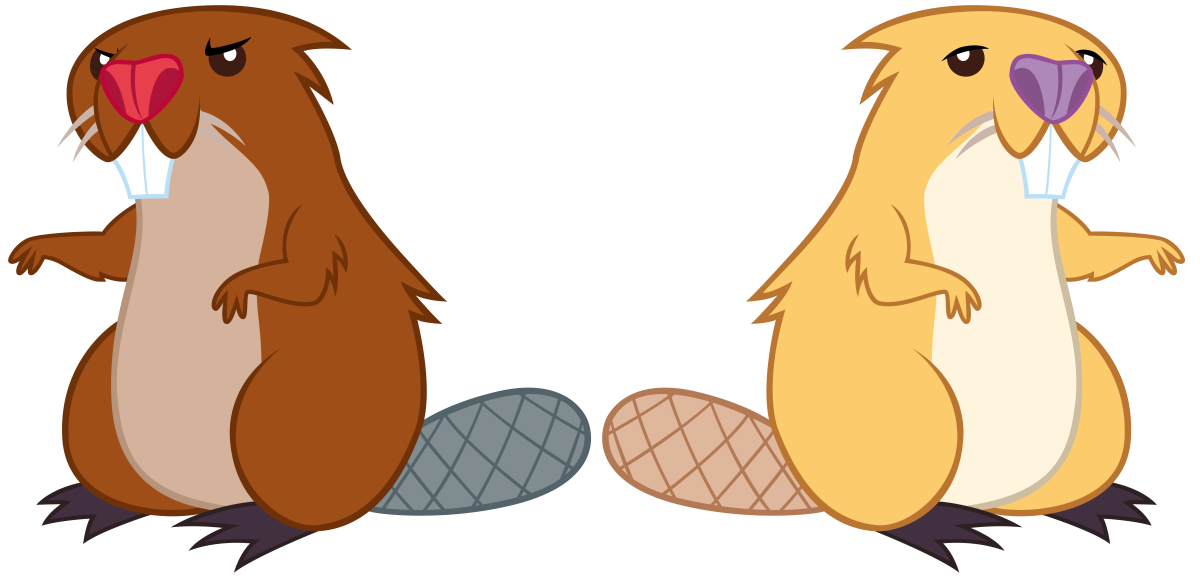 Два мультяшных бобра