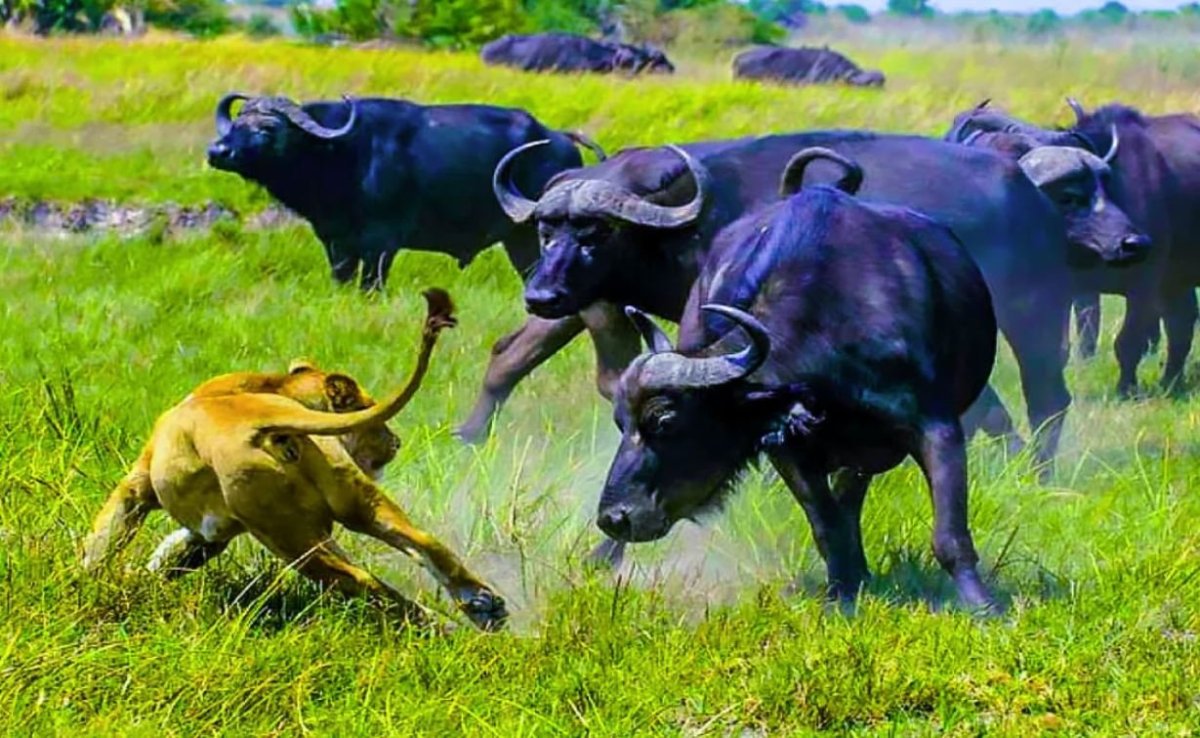 Африканские Буйволы против Львов