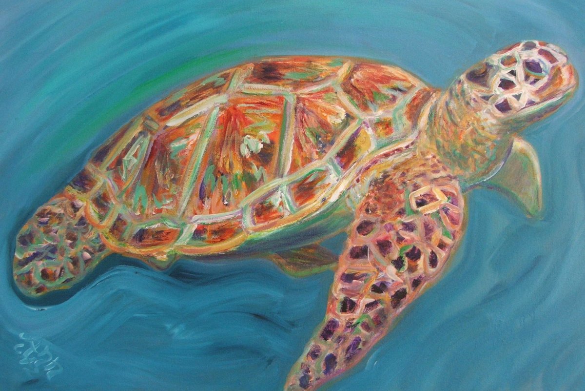 Морская черепаха живопись