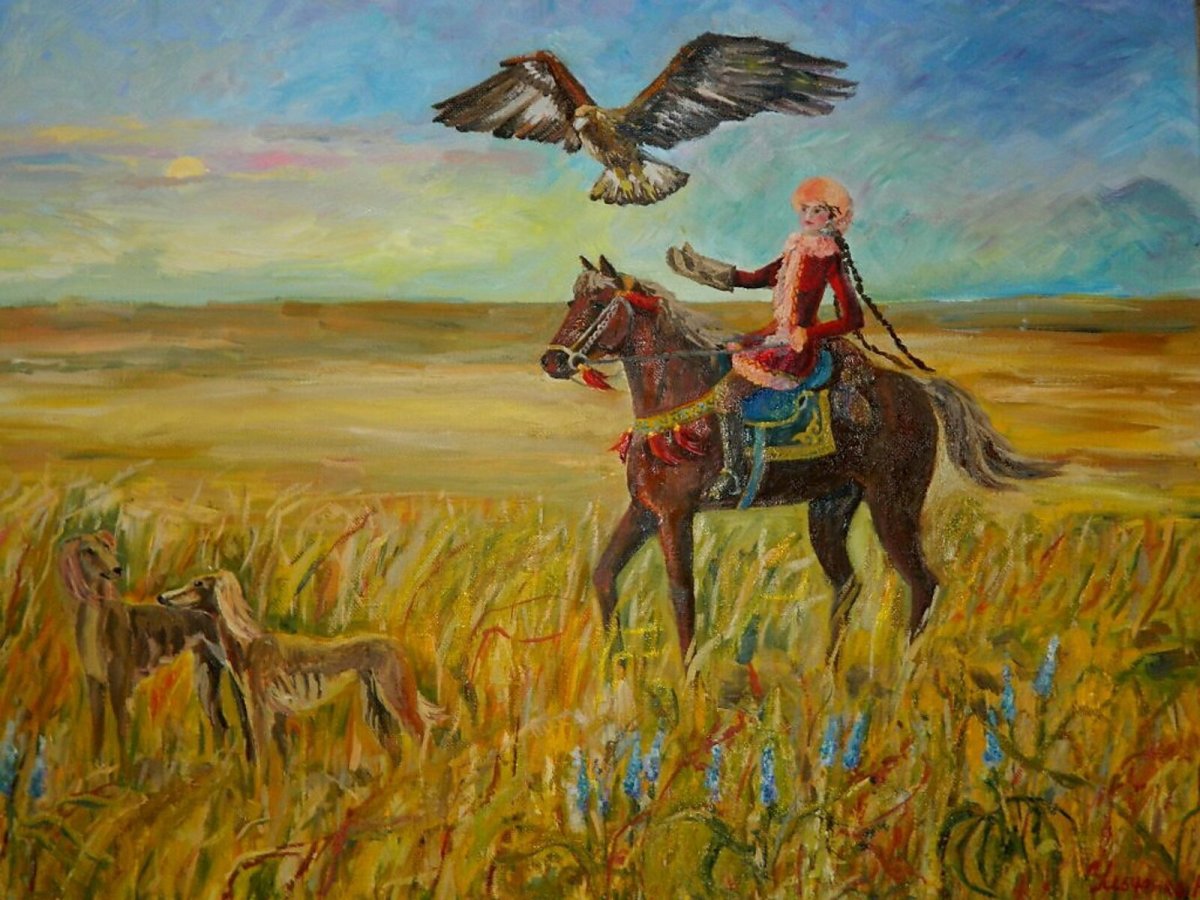 Казахская степь живопись