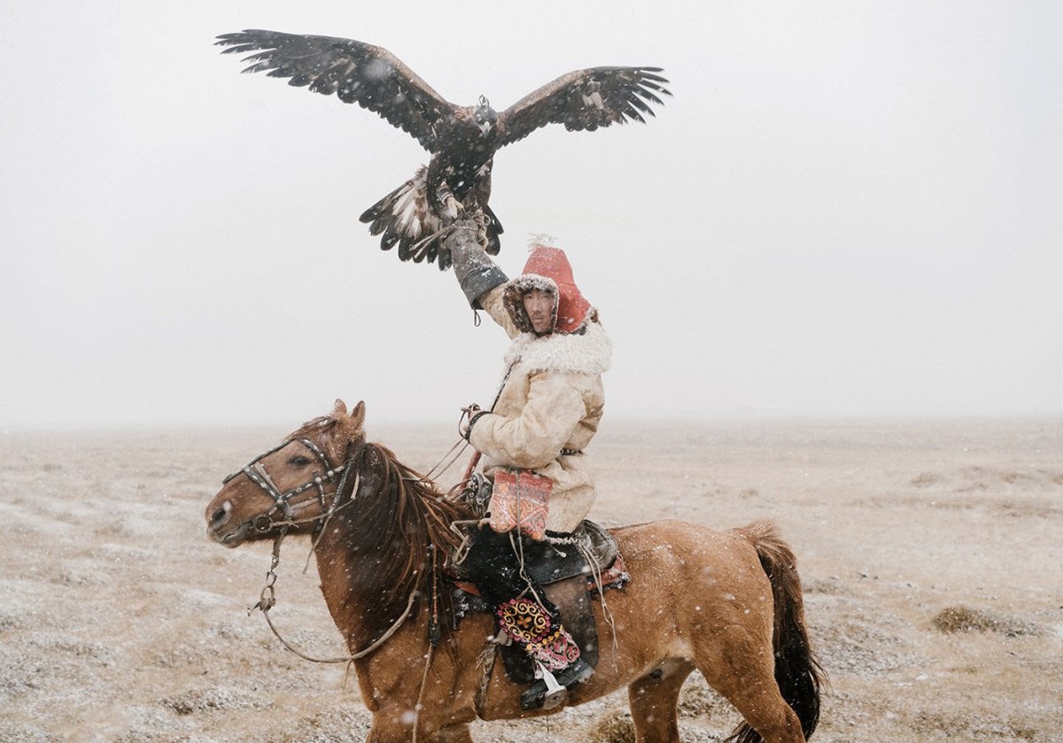 Монгольский всадник с Беркутом
