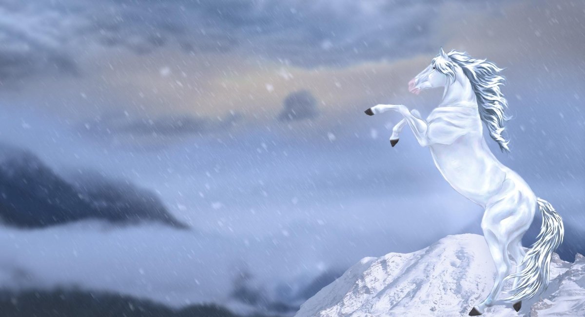 Лошади в снегу