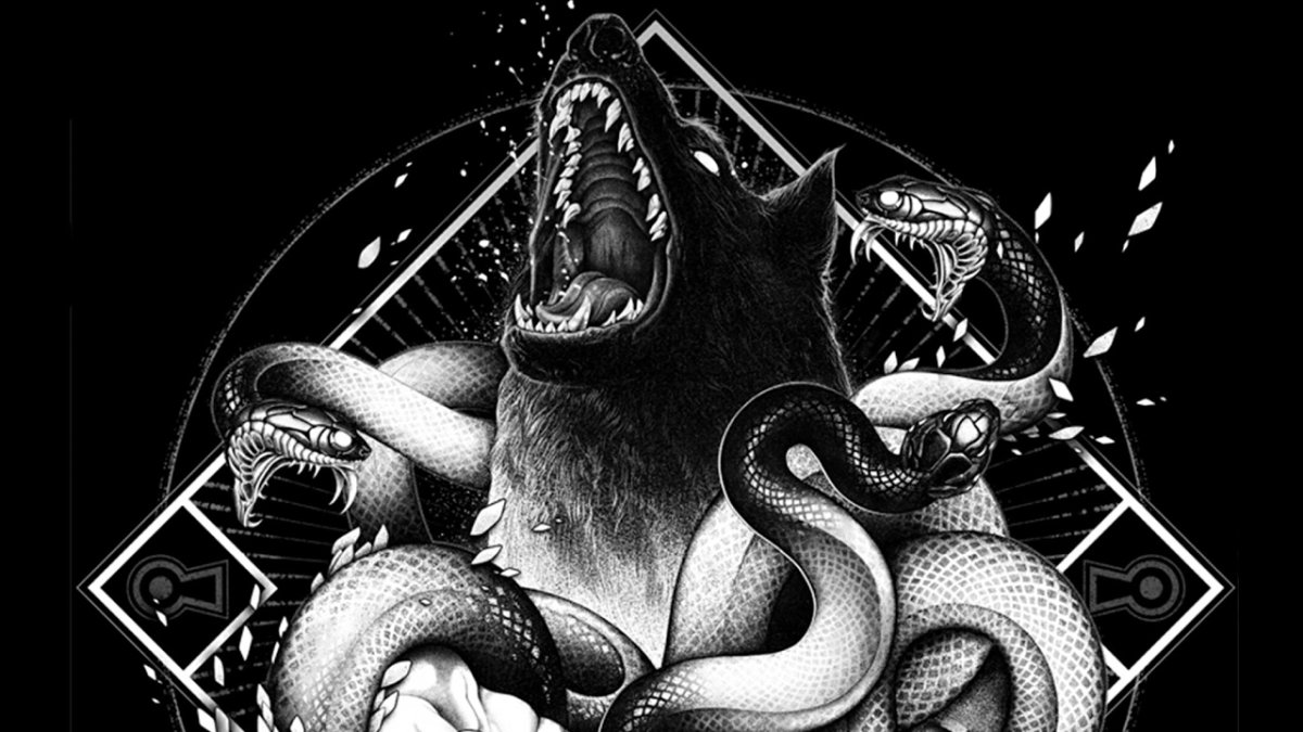 Тату волка и змеи