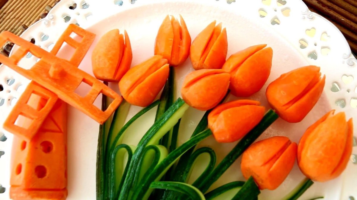 Цветы из моркови