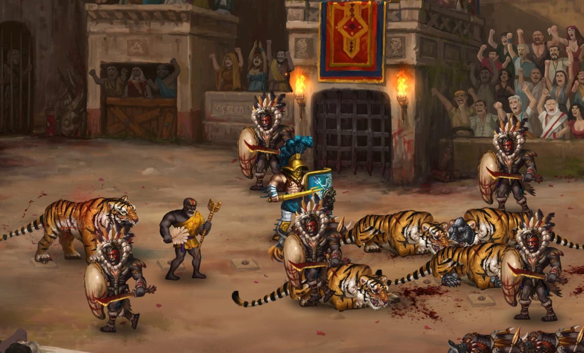 Гладиатор со львом арт