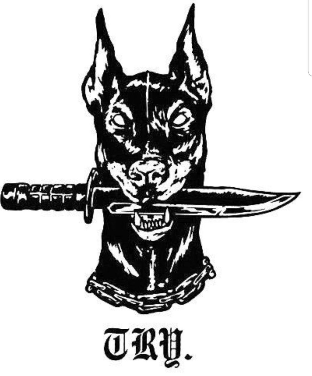 Злой Доберман тату