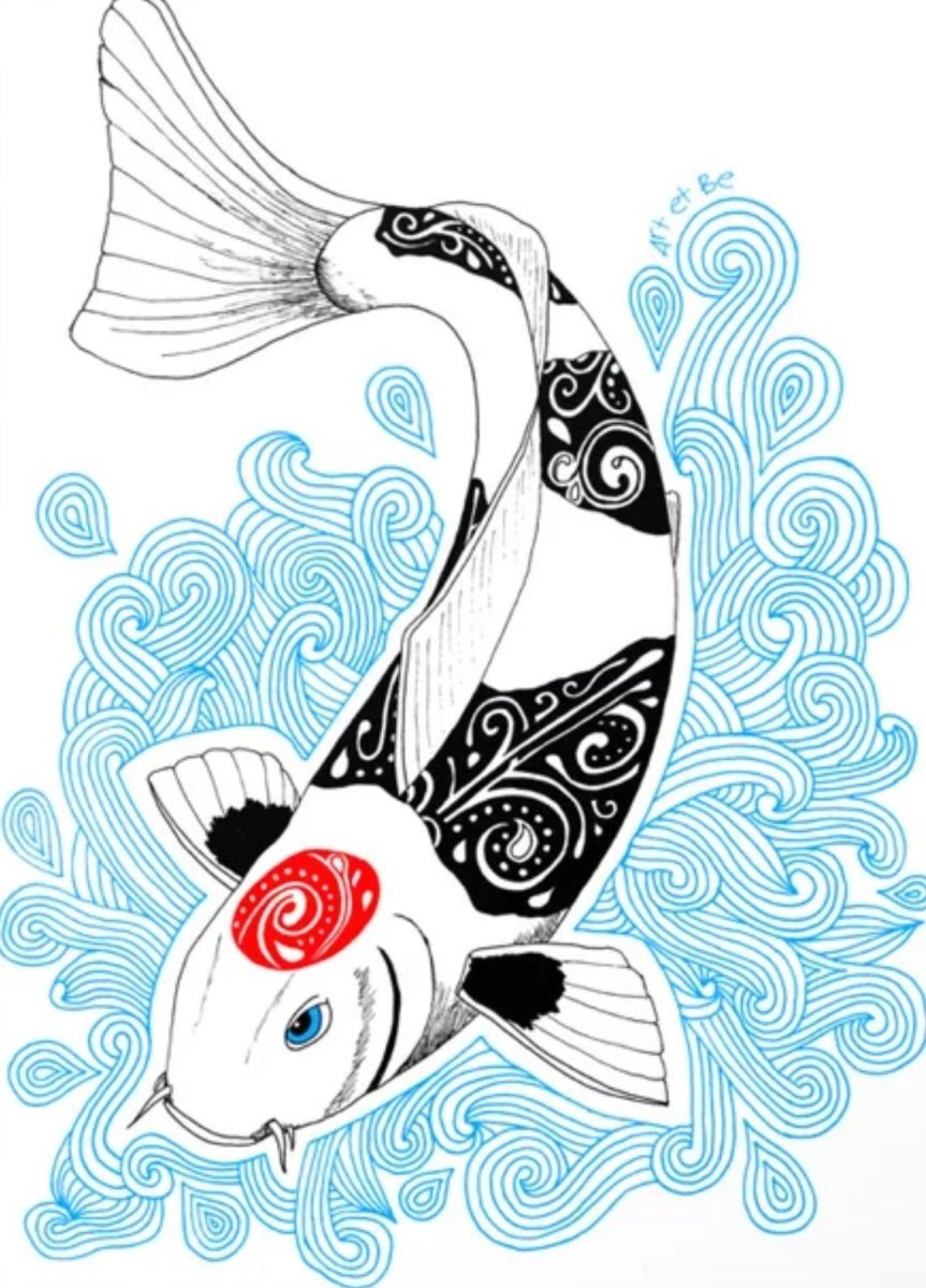 Японская Графика рыбы