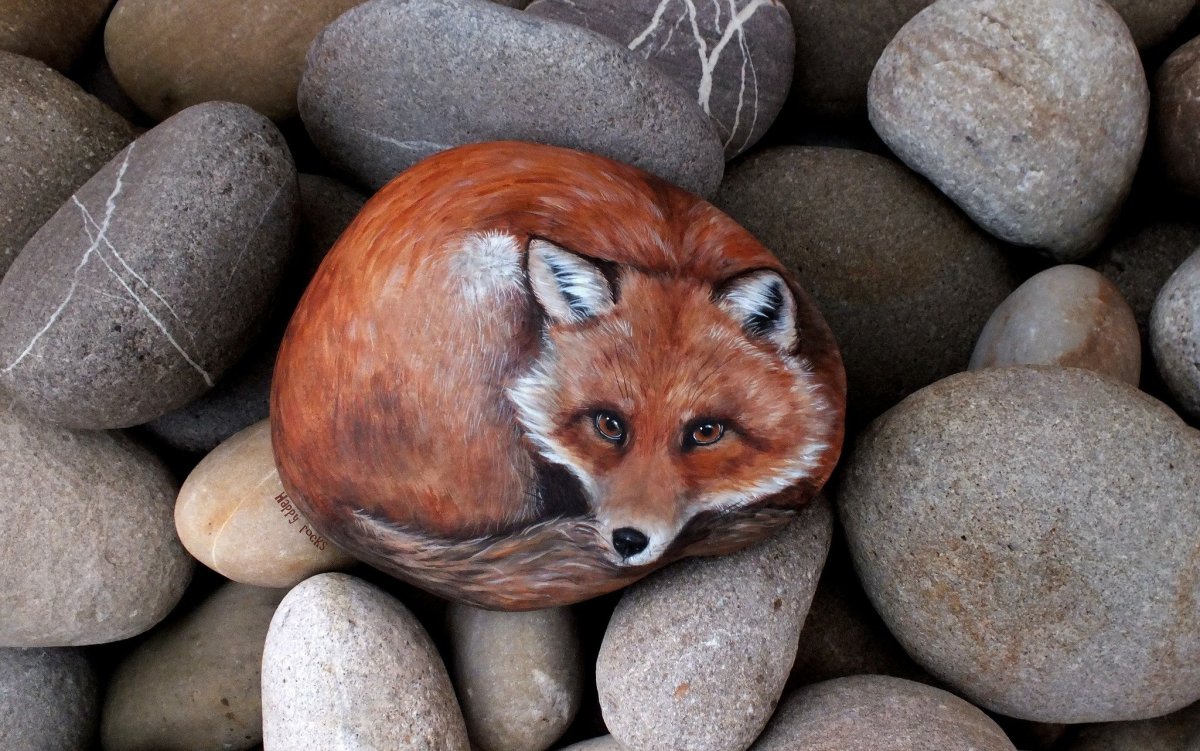 Лиса лежит на Камне