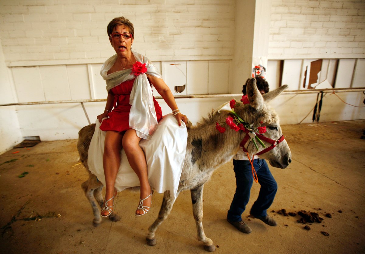 Женщина на ослике