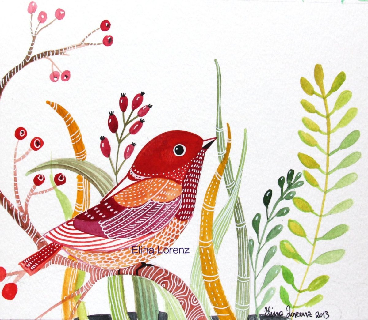 Декоративная стилизация птицы