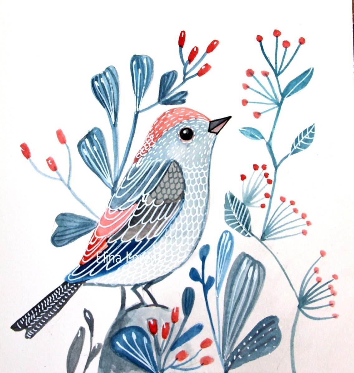 Птицы в графике цветные