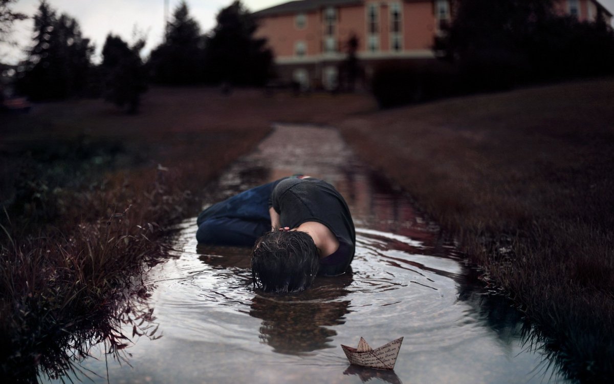 Котёнок и отражение тигра