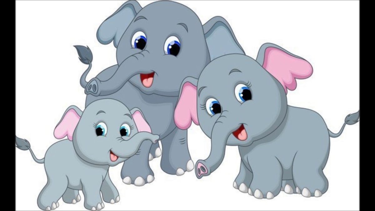 Мама слон и Слоненок вектор