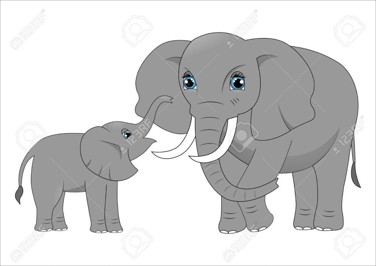 Слониха и Слоненок для детей