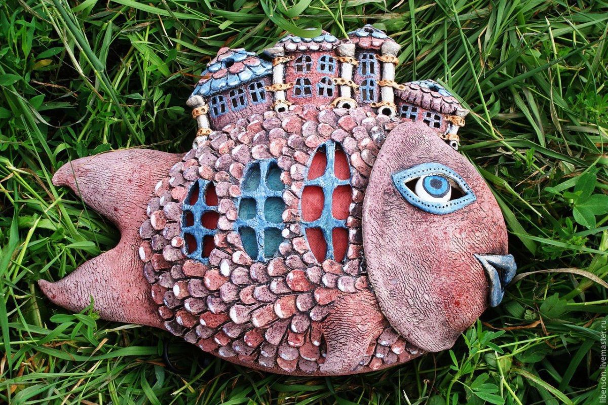 Декоративная рыба из глины