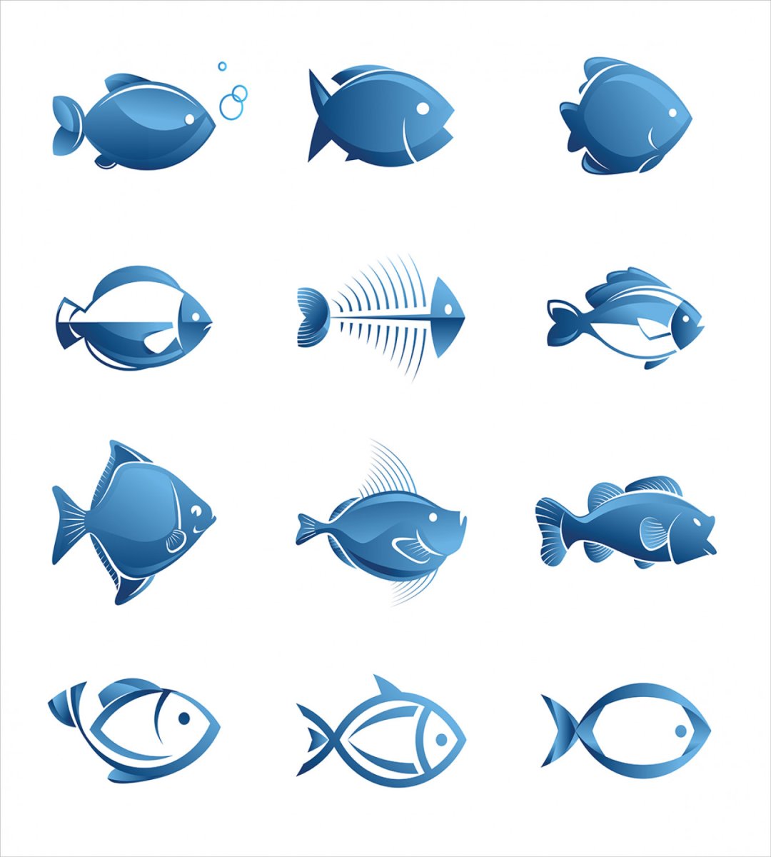 Логотипы аквариумные рыбы