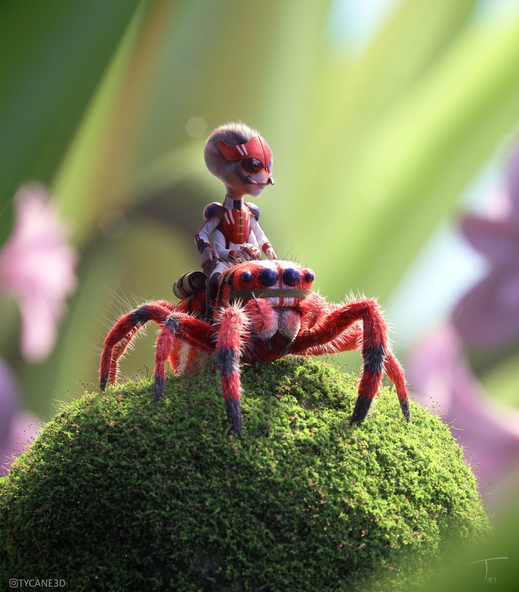 Арахнида паук зеленый