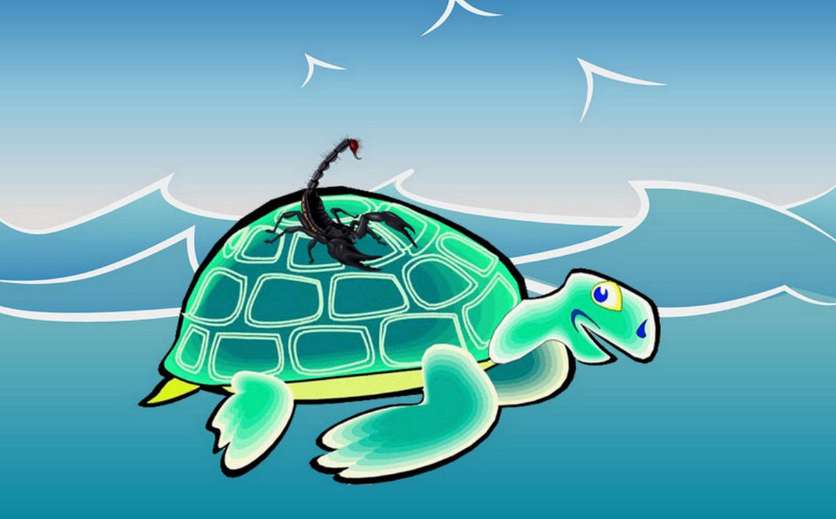 Черепаха и Скорпион басня