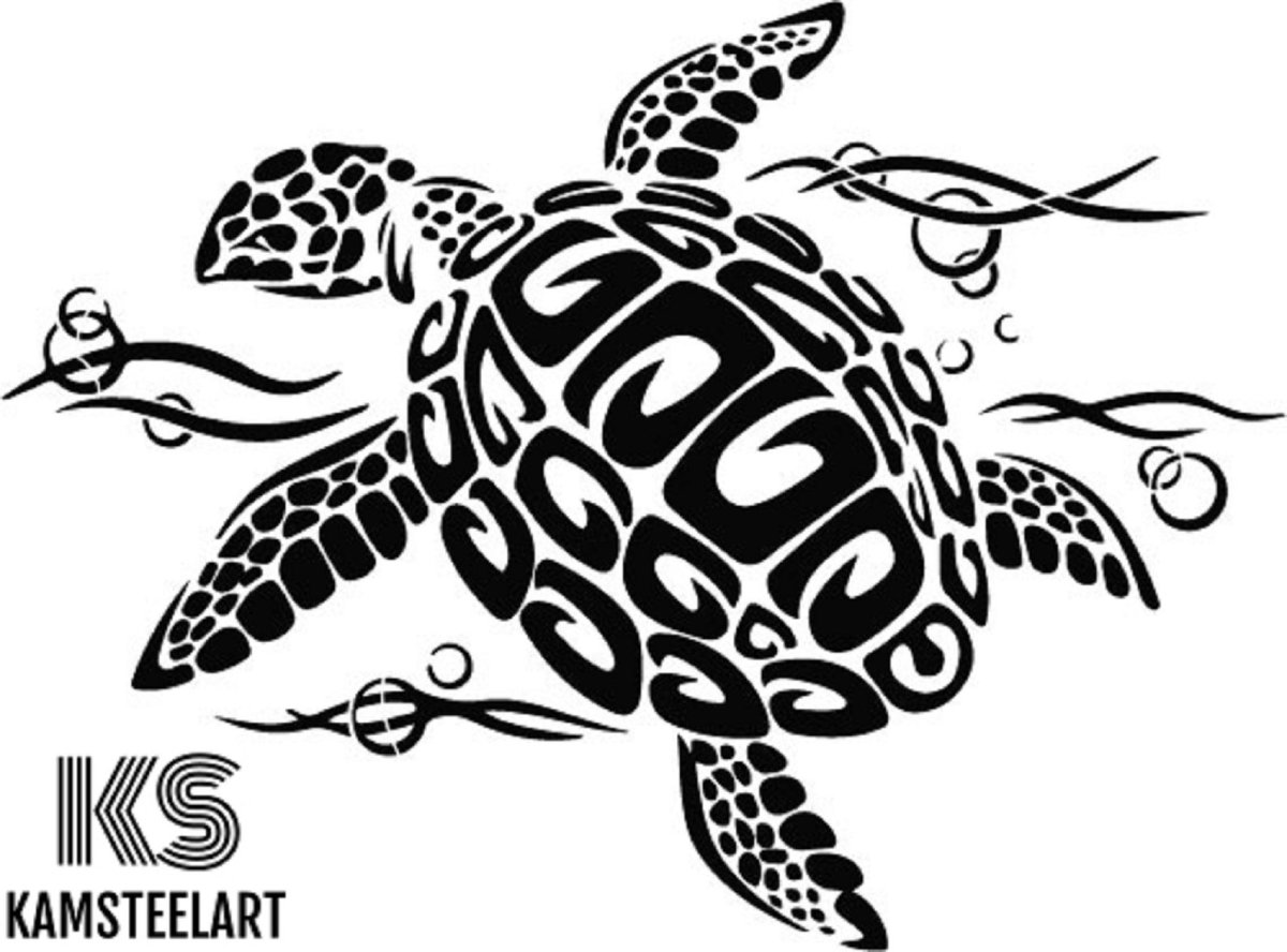 Черепаха тату чб