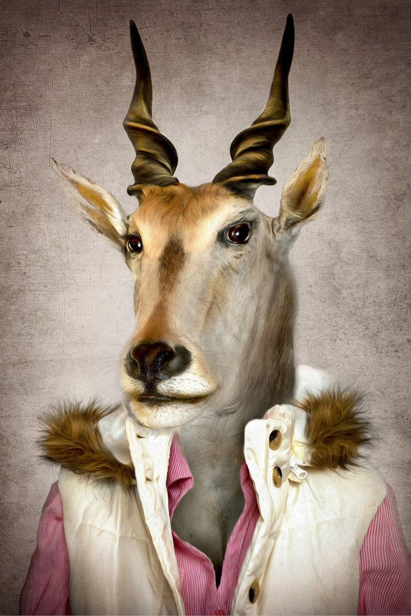 Стилизованная коза в одежде