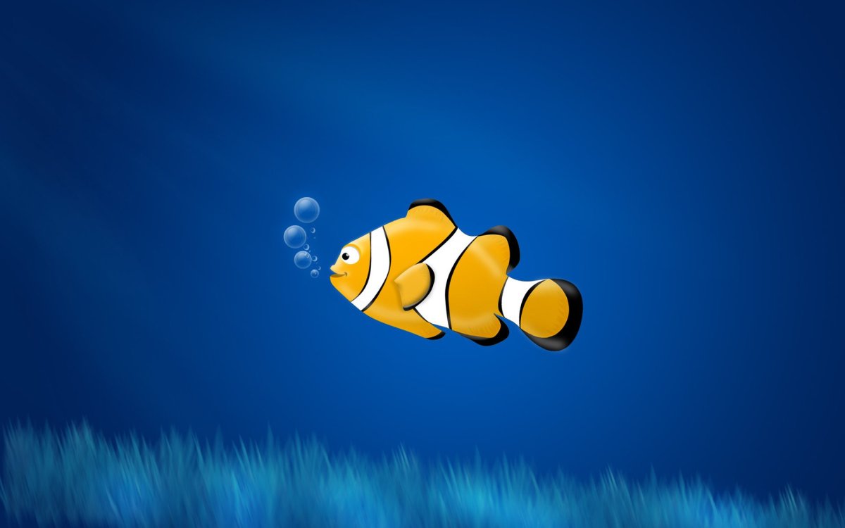 Рыбки на голубом фоне