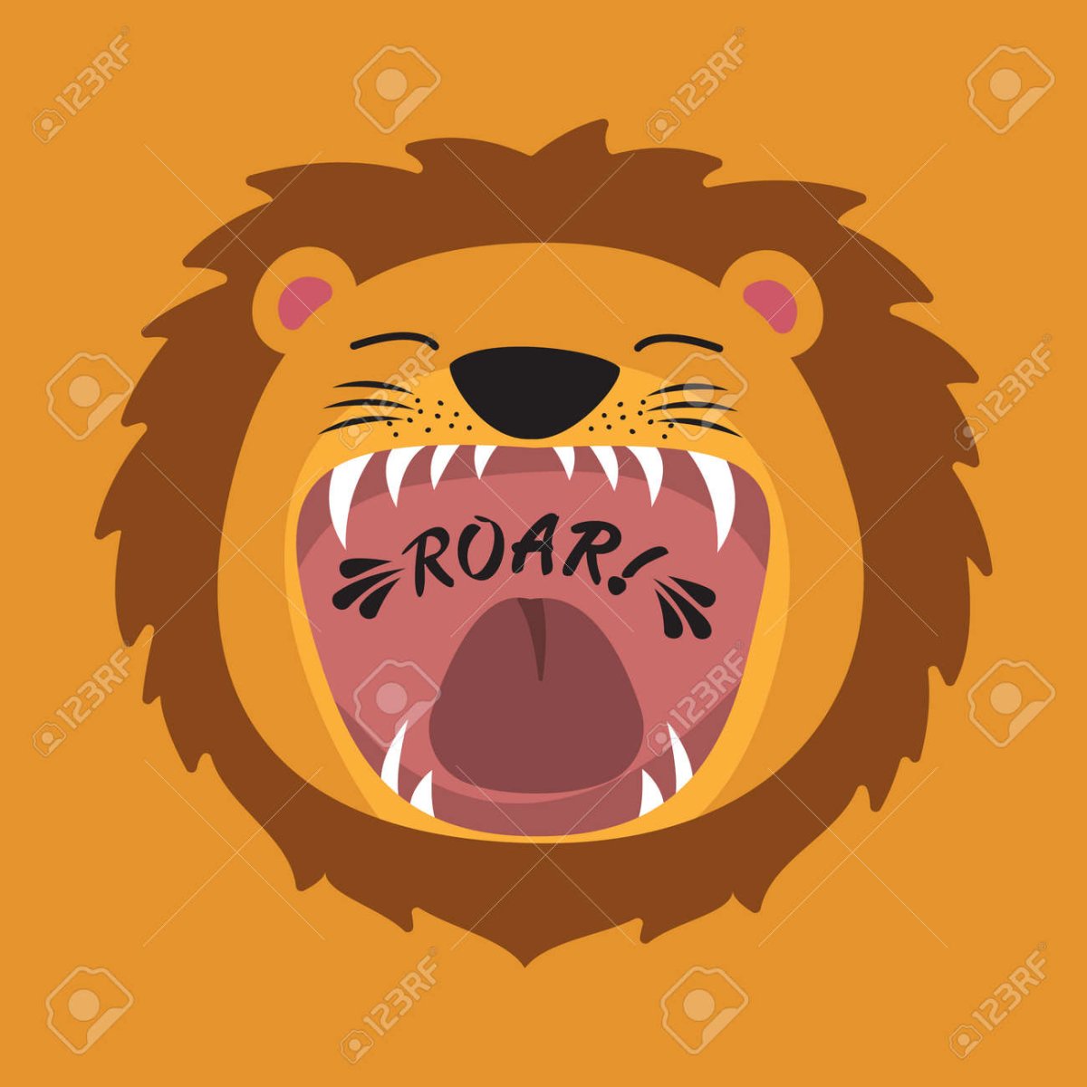 Лев зевает арт