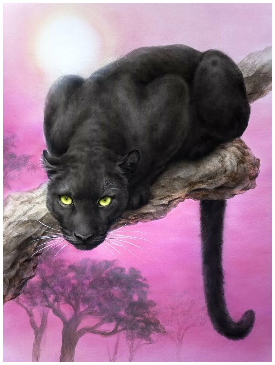 Алмазная мозаика пантера черная