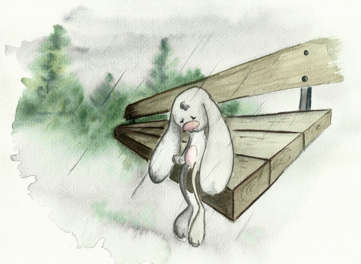 Кролик лежит арт