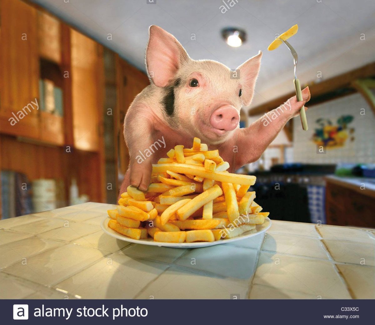 Хрюшка кушает