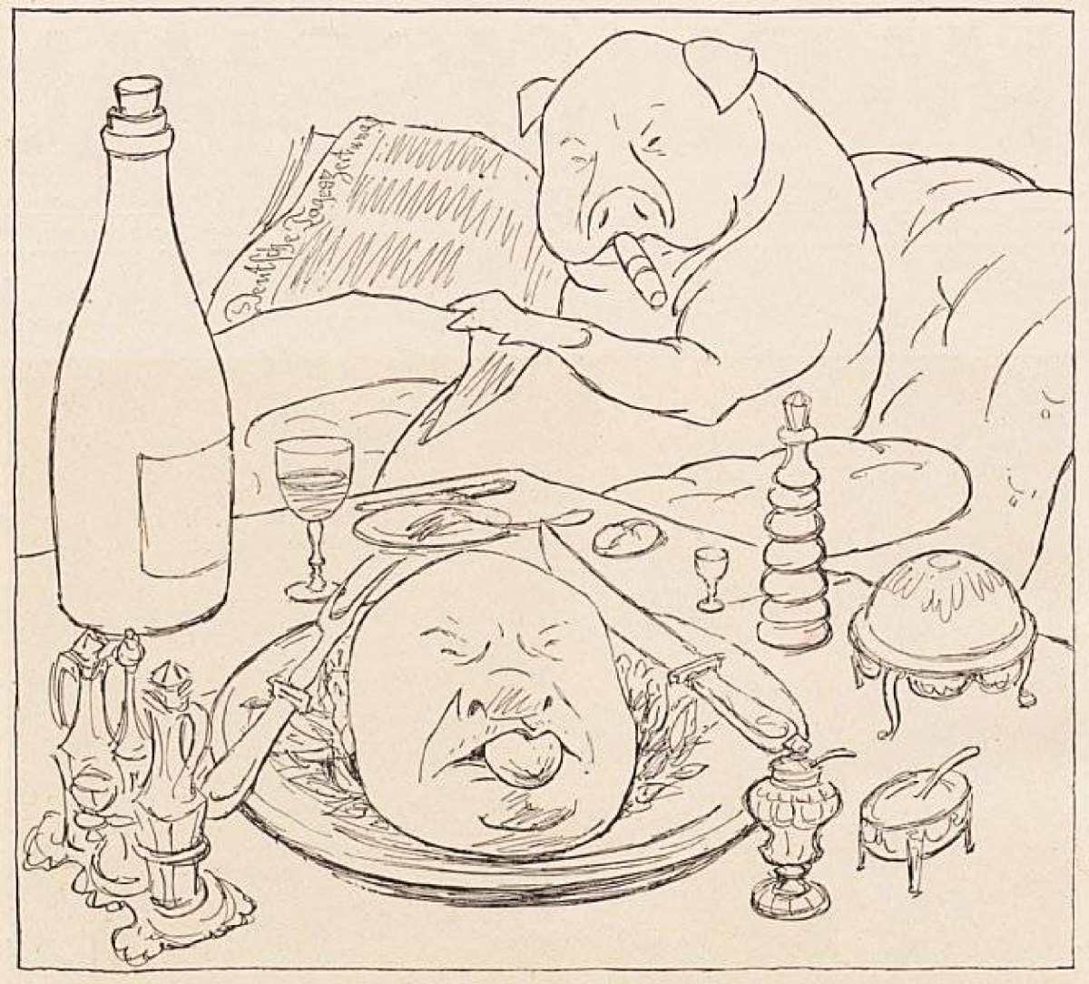 Свинка обедает