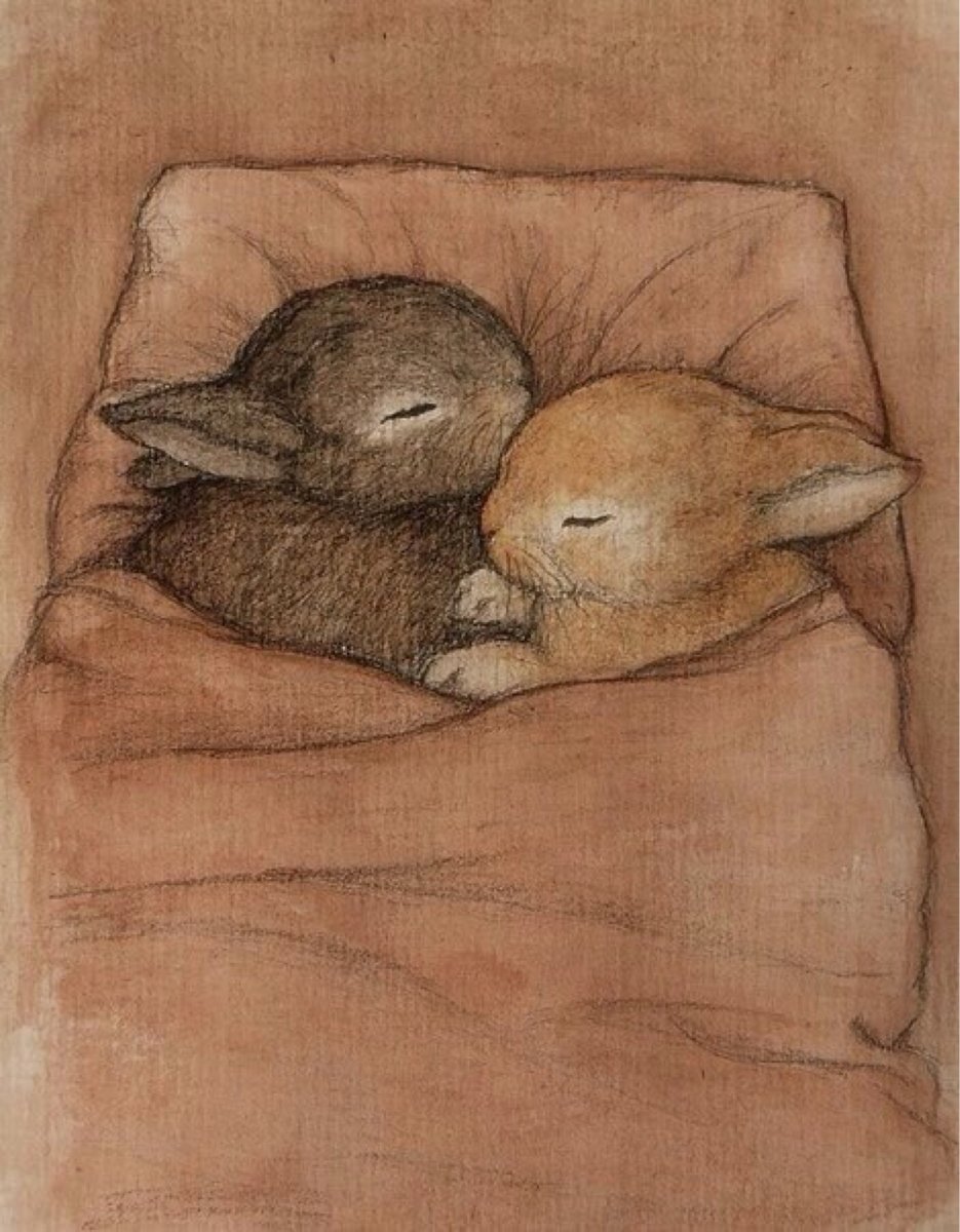 Зайчики спят в обнимку